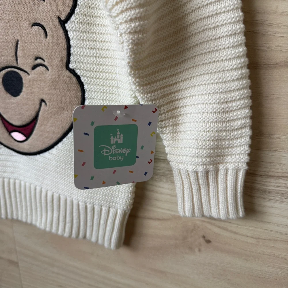 Disney Cream Knit Sweater with Winnie the Pooh Face - Picture 3 of 3